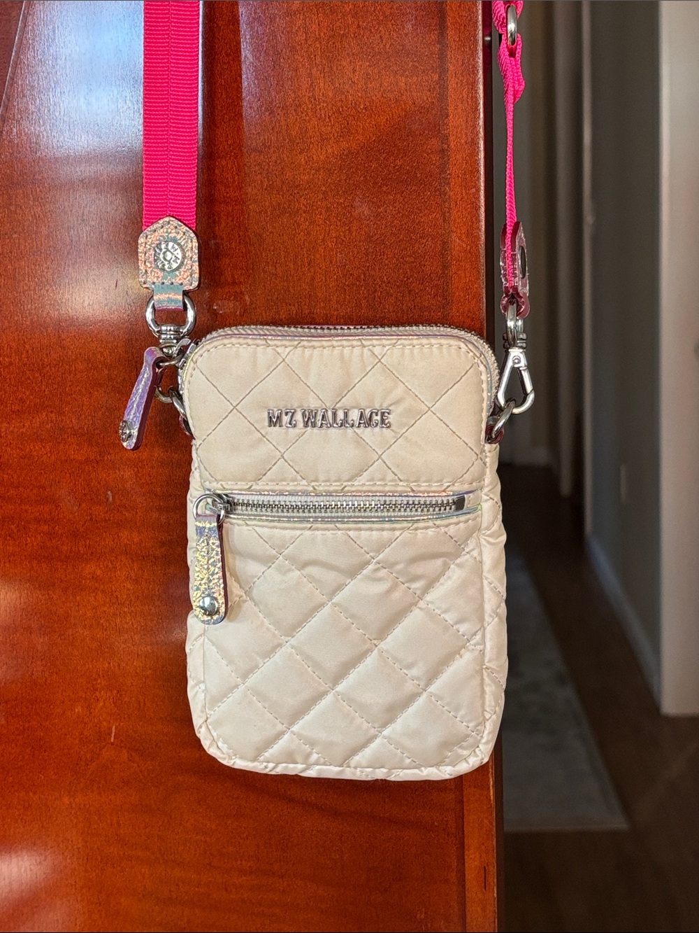 MZ Wallace Micro Crosby Crossbody Metallic/Cream